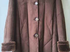 Vand cojoc de dama, cu gluga, blana artificiala, masura XXL